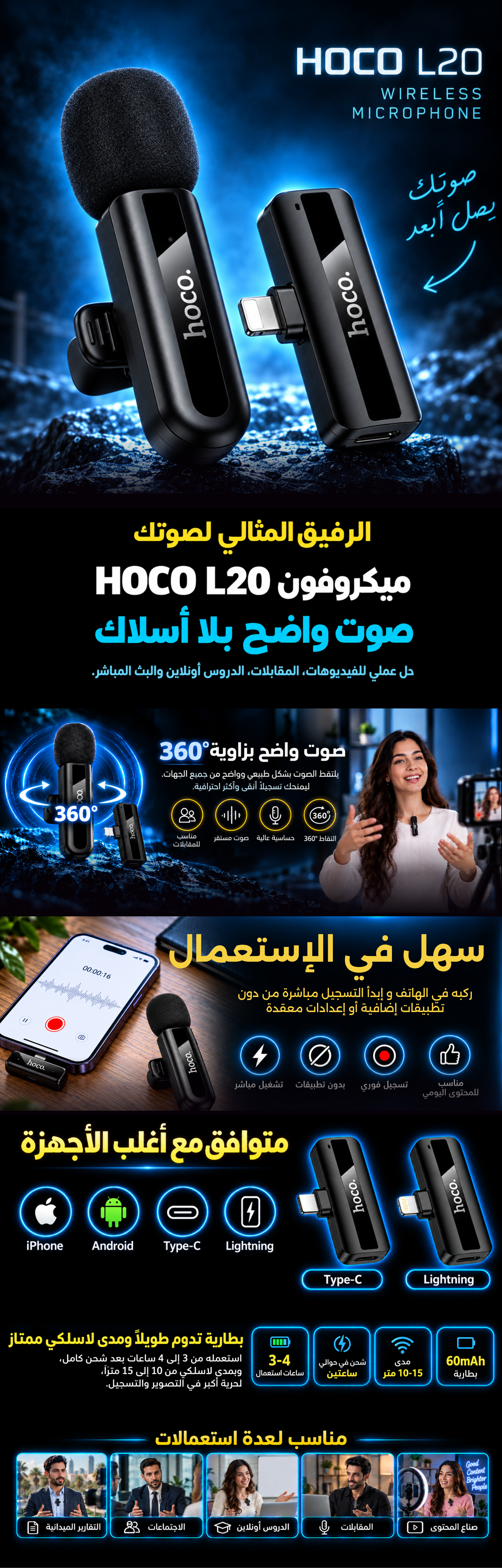 Hoco L20 Microphone landing page
